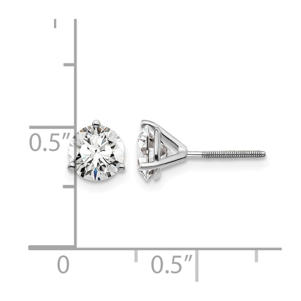 Platinum 1 1/2ct Lab Grown Dia VS+ F+ Round Comp Screwback Earrings