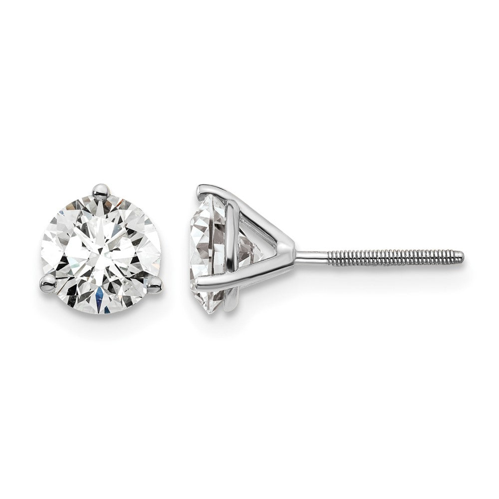 Platinum 1 1/2ct Lab Grown Dia VS+ F+ Round Comp Screwback Earrings