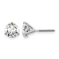 Platinum 1 1/2ct Cert Lab Grown Dia. VS+ F+ Comp Screwback Earrings