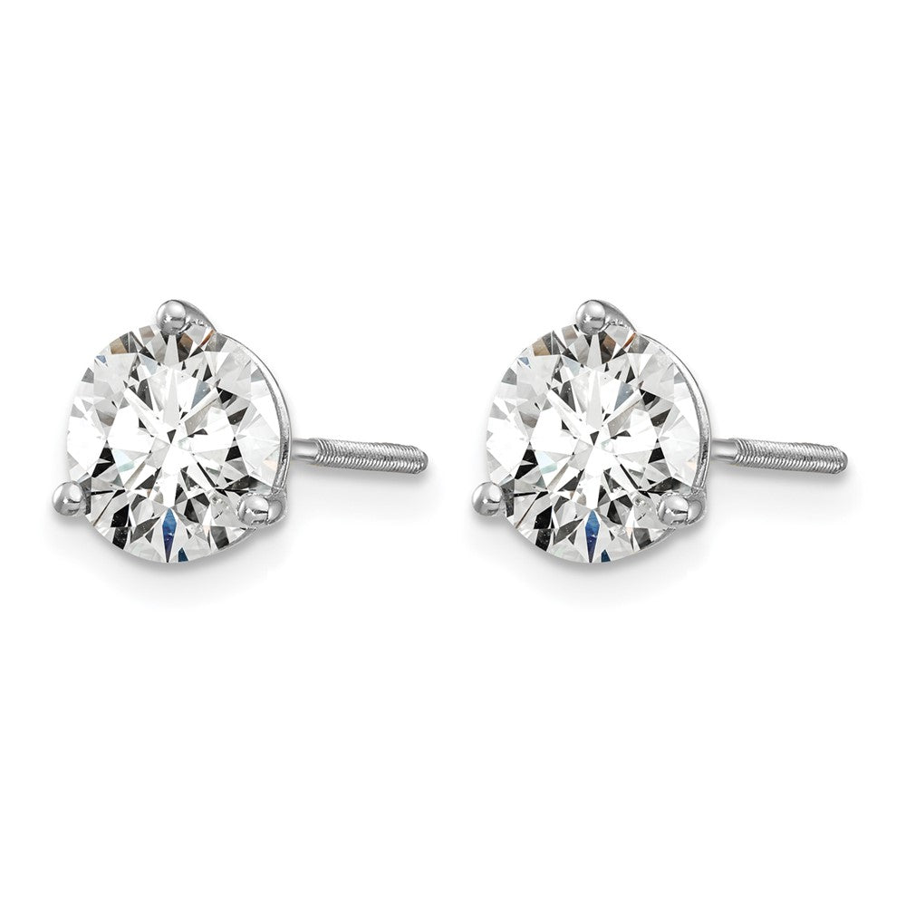 14kw 1 1/2ct Lab Grown Diamond VS/SI+ G+ Round Comp Screwback Earrings