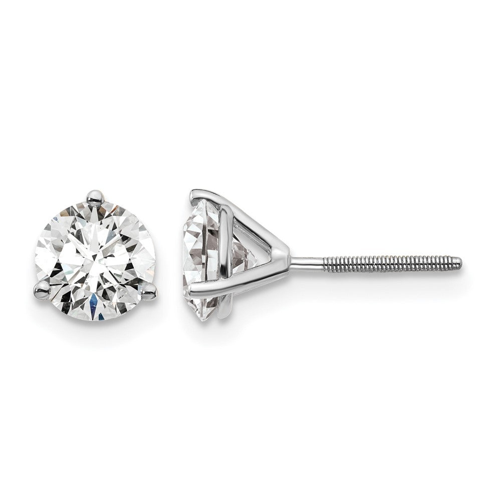14kw 1 1/2ct Lab Grown Diamond VS+ F+ Round Comp Screwback Earrings