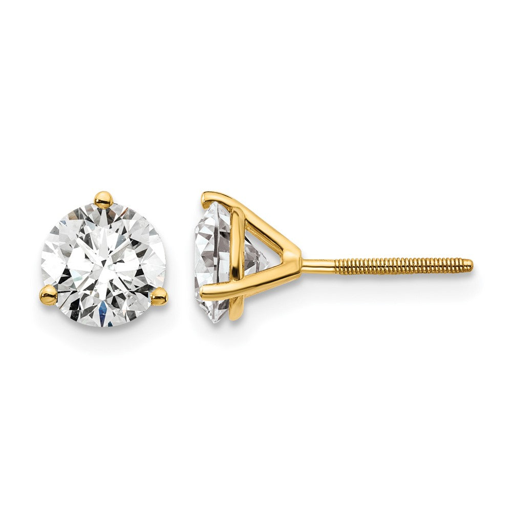 14ky 1 1/2ct Cert Lab Grown Dia. VS/SI+ G+ Round Comp Stud Earrings