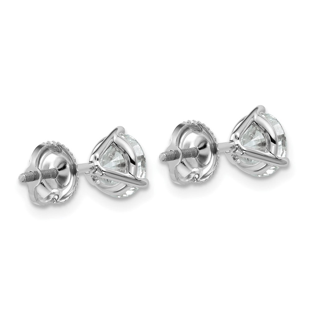 18kw 6ct Lab Grown Diamond VS+ F+ Round Comp Screwback Earrings
