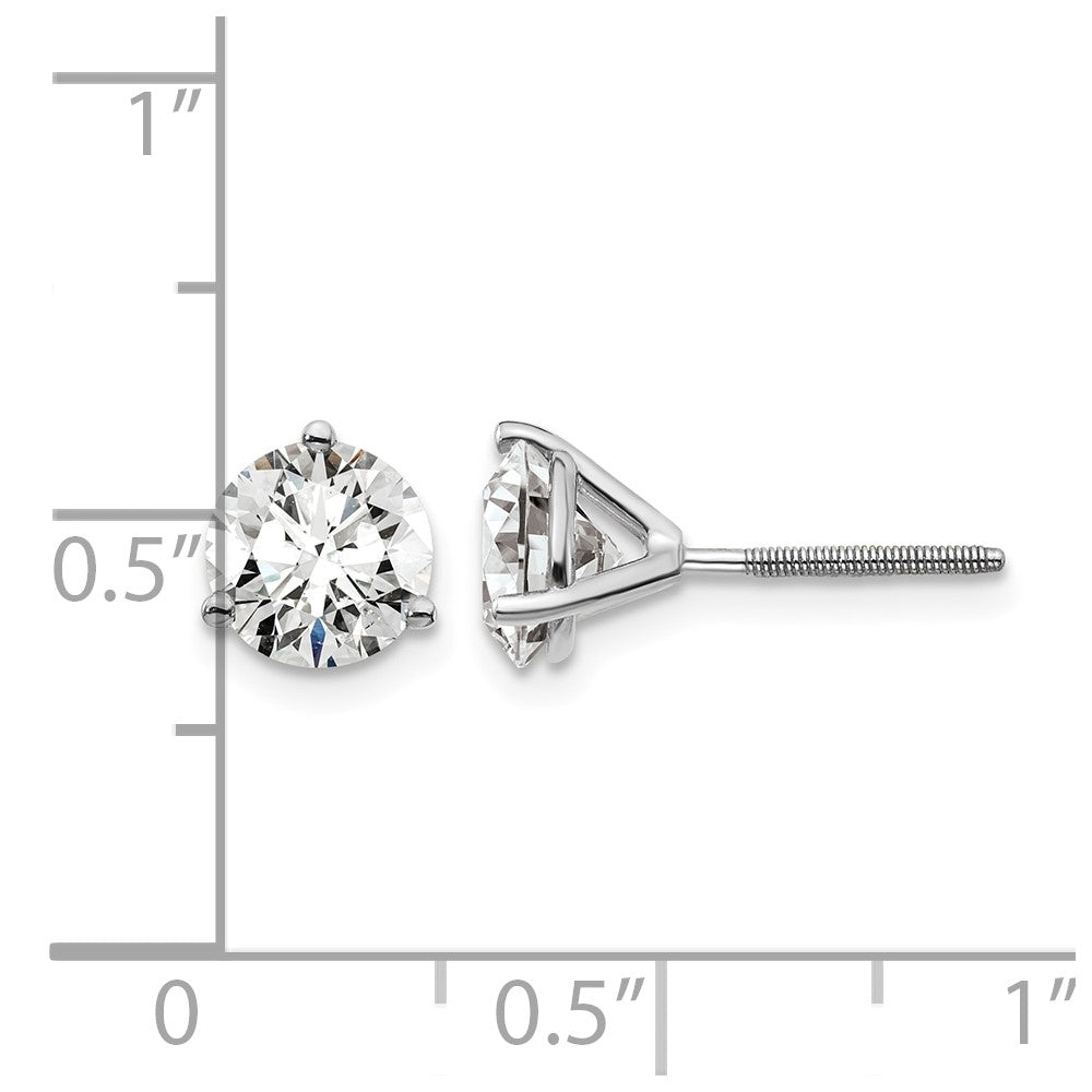 18kw 6ct Lab Grown Diamond VS+ F+ Round Comp Screwback Earrings