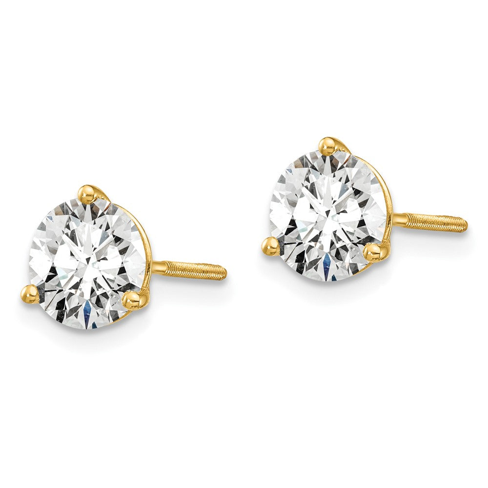 18k 4ct Cert Lab Grown Diamond VS+ F+ Round Comp Screwback Earrings