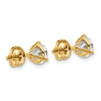 18k 4ct Cert Lab Grown Diamond VS+ F+ Round Comp Screwback Earrings