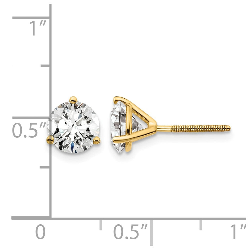 18k 2ct Lab Grown Diamond VS+ F+ Round Complete Screwback Earrings
