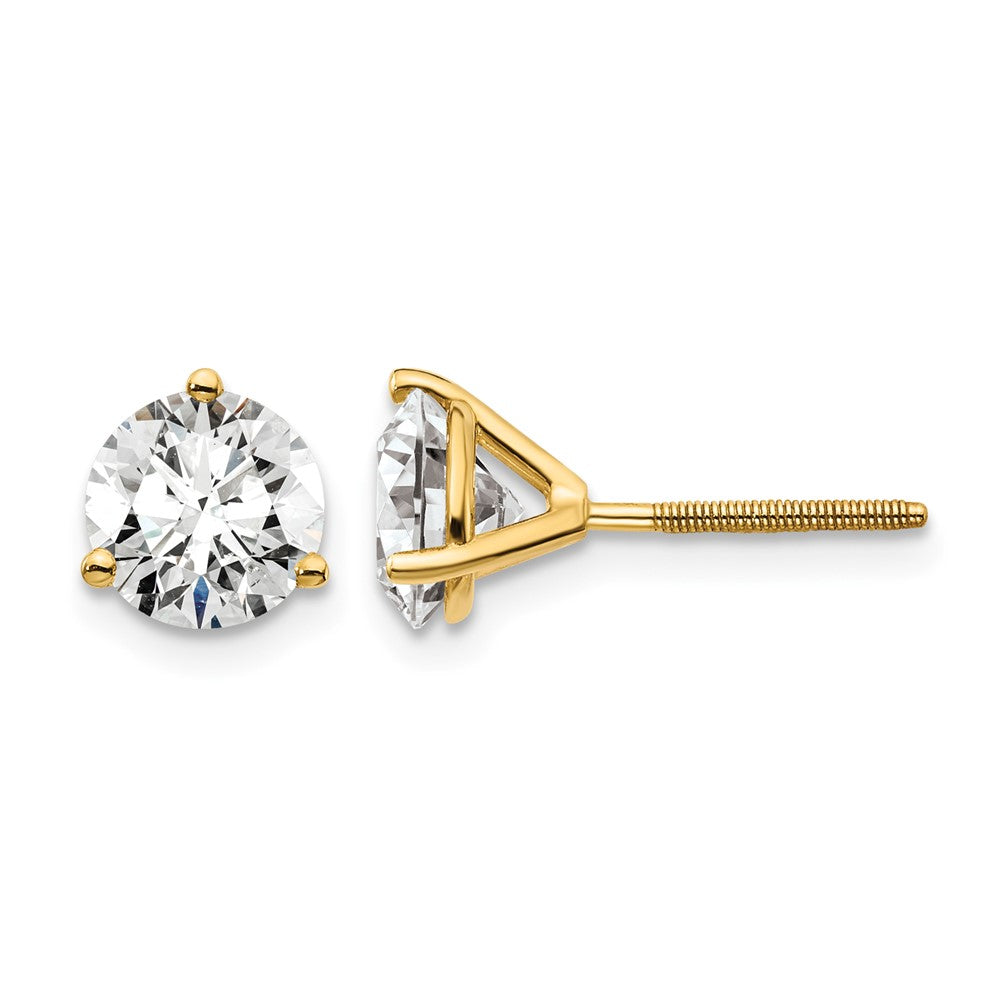 18k 2ct Lab Grown Diamond VS+ F+ Round Complete Screwback Earrings
