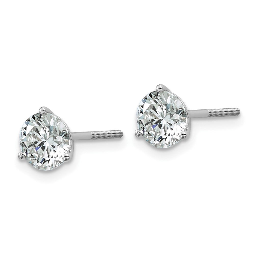 Platinum 2ct Cert Lab Grown Dia VS+ F+ Round Comp Screwback Earrings