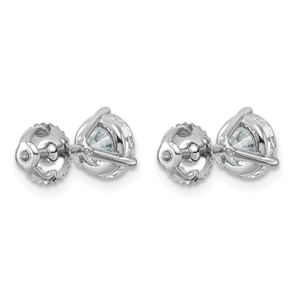 Platinum 4ct Lab Grown Diamond VS+ F+ Round Comp Screwback Earrings