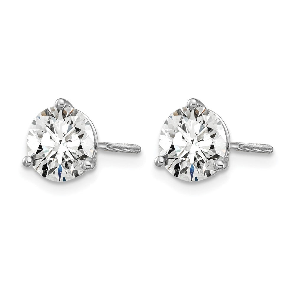 14kw 1 3/4ct Cert Lab Grown Dia VS+ F+ Round Comp Screwback Earrings