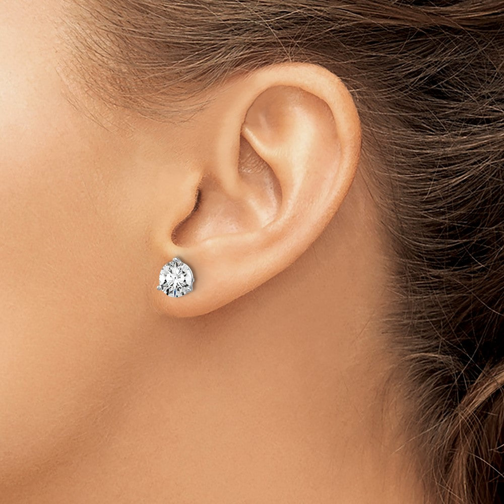 14kw 2ct Lab Grown Diamond VS/SI+ G+ Round Comp Screwback Earrings