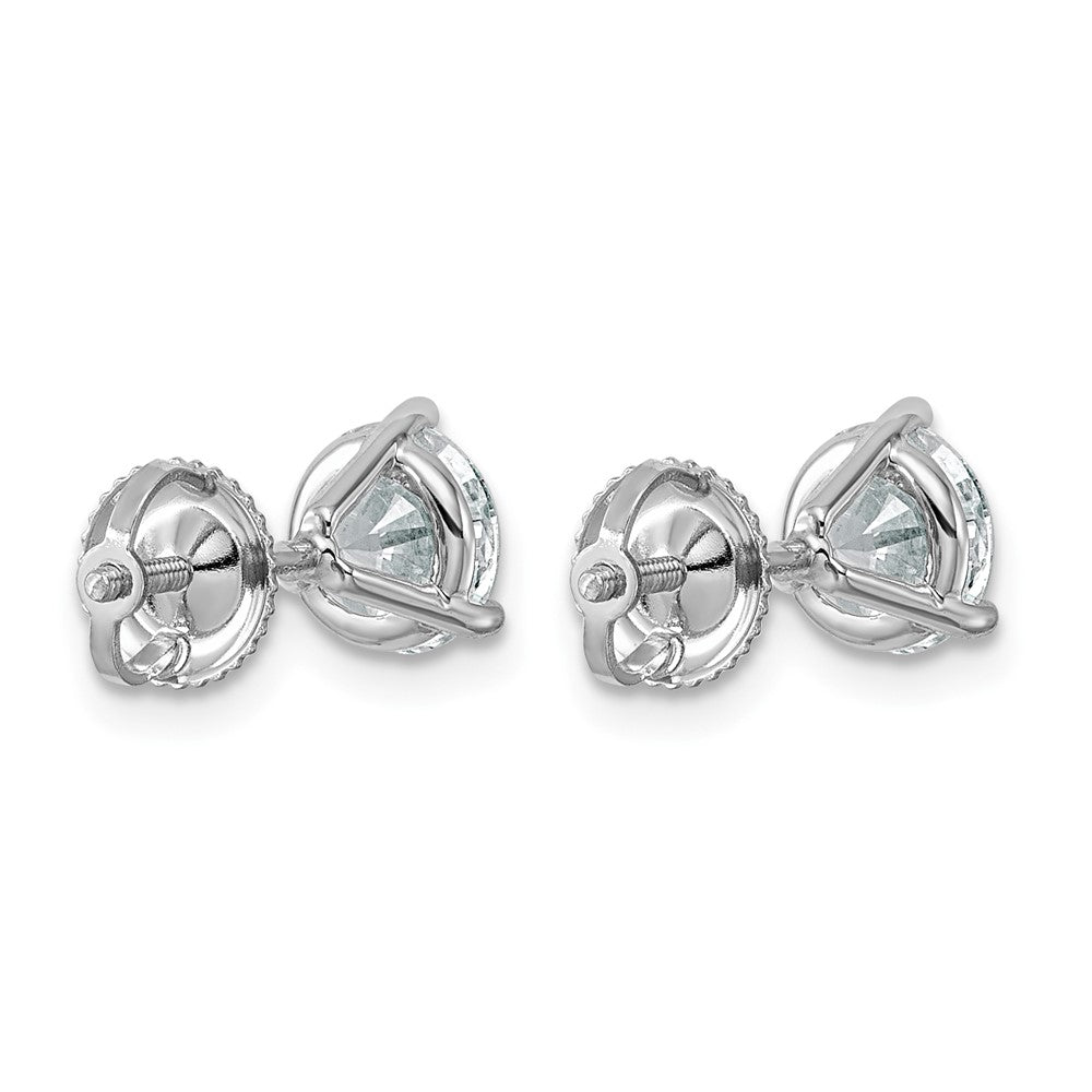 14kw 6ct Cert Lab Grown Diamond VS+ F+ Round Comp Screwback Earrings
