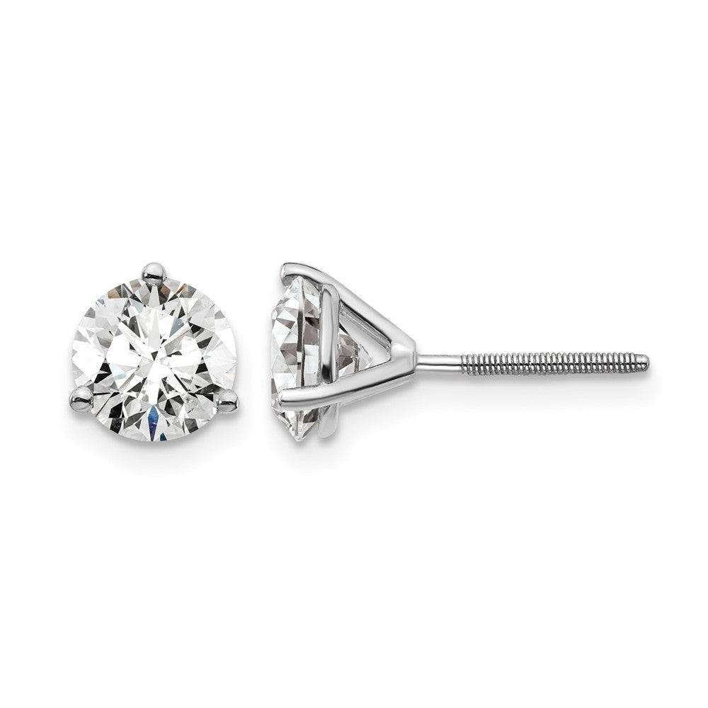 14kw 2ct Cert Lab Grown Diamond VS+ F+ Round Comp Screwback Earrings