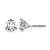 14kw 1 3/4ct Cert Lab Grown Dia VS+ F+ Round Comp Screwback Earrings