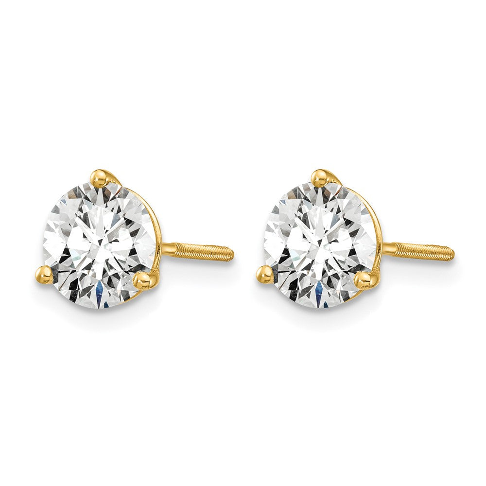 14ky 2ct Lab Grown Diamond VS/SI+ G+ Round Comp Screwback Earrings