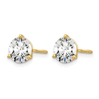 14ky 6ct Cert Lab Grown Diamond VS/SI+ G+ Round Comp Screwback Earrings