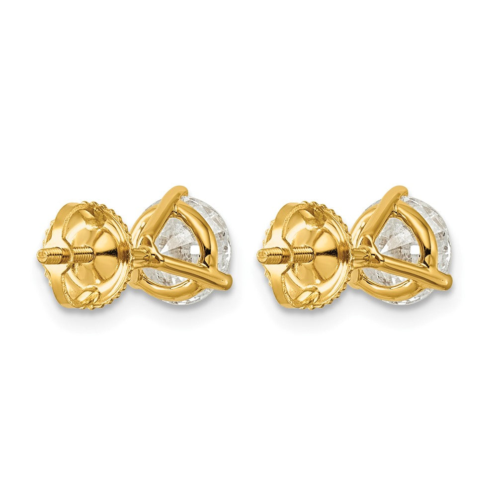 14ky 2ct Lab Grown Diamond VS+ F+ Round Comp Screwback Earrings