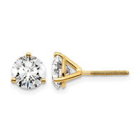14ky 5ct Cert Lab Grown Diamond VS/SI+ G+ Round Comp Screwback Earrings