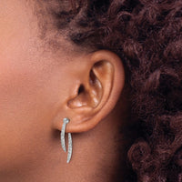 14kw 5/8ct Lab Grown Dia VS/SI+ G+ Comp Front /Back Dangle Post Earrings