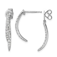 14kw 5/8ct Lab Grown Dia VS/SI+ G+ Comp Front /Back Dangle Post Earrings
