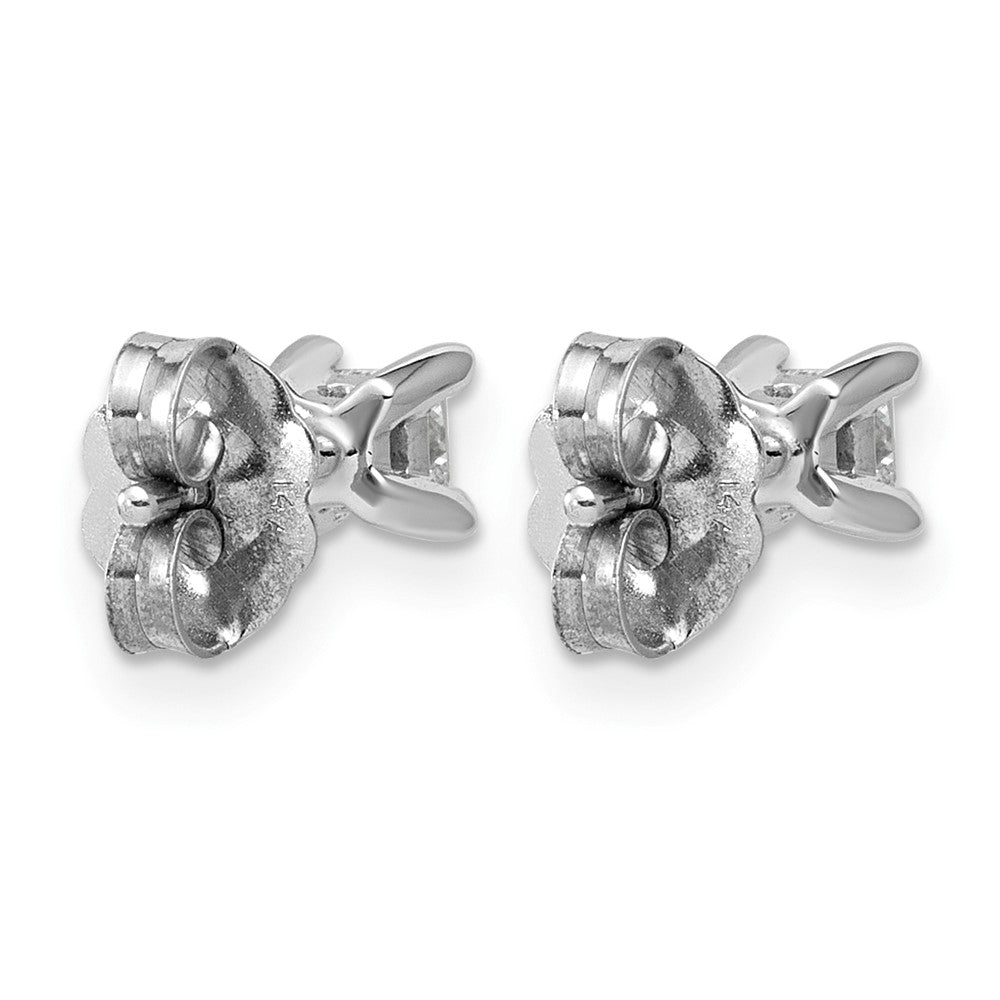 14kw 1/4ct Lab Grown Dia VS/SI+ G+ Princess Comp 4 Prong Stud Earrings