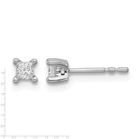 14kw 1/4ct Lab Grown Dia VS/SI+ G+ Princess Comp 4 Prong Stud Earrings