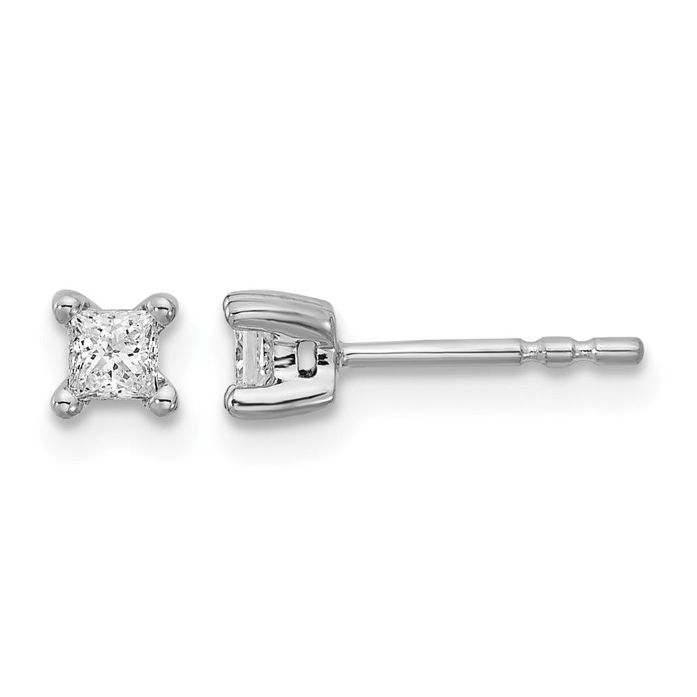 14kw 1/4ct Lab Grown Dia VS/SI+ G+ Princess Comp 4 Prong Stud Earrings
