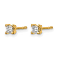 14ky 1/4ct Lab Grown Dia VS/SI+ G+ Princess Comp 4 Prong Stud Earrings