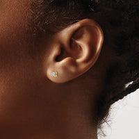 14ky 1/4ct Lab Grown Dia VS/SI+ G+ Princess Comp 4 Prong Stud Earrings