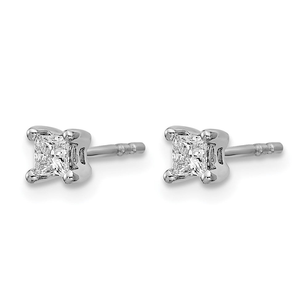 14kw 1/3ct Lab Grown Dia VS+ F+ Princess Comp 4 Prong Stud Earrings