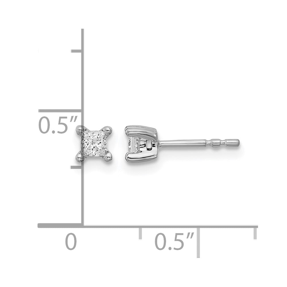 14kw 1/3ct Lab Grown Dia VS+ F+ Princess Comp 4 Prong Stud Earrings