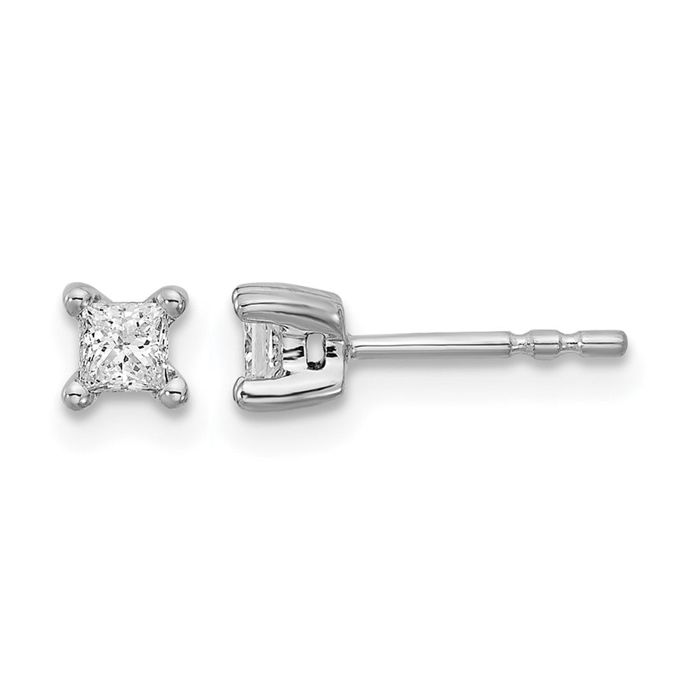 14kw 1/3ct Lab Grown Dia VS/SI+ G+ Princess Comp 4 Prong Stud Earrings