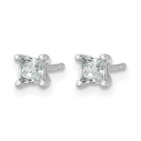 14kw 1/2ct Lab Grown Dia VS/SI+ G+ Princess Comp 4 Prong Stud Earrings