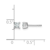 14kw 1/2ct Cert Lab Grown Dia VS/SI+ G+ Princess Comp 4 Prong Stud Earrings