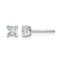 14kw 1/2ct Lab Grown Dia VS/SI+ G+ Princess Comp 4 Prong Stud Earrings