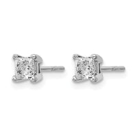 14kw 5/8ct Cert Lab Grown Dia VS/SI+ G+ Princess Comp 4 Prong Stud Earrings