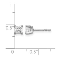 14kw 5/8ct Lab Grown Dia VS/SI+ G+ Princess Comp 4 Prong Stud Earrings