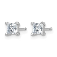 14kw 3/4ct Lab Grown Dia VS+ F+ Princess Comp 4 Prong Stud Earrings