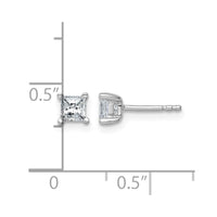 14kw 3/4ct Lab Grown Dia VS+ F+ Princess Comp 4 Prong Stud Earrings