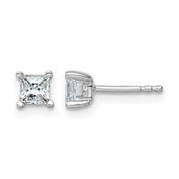 14kw 3/4ct Lab Grown Dia VS/SI+ G+ Princess Comp 4 Prong Stud Earrings