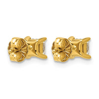 14ky 3/4ct Cert Lab Grown Dia VS/SI+ G+ Princess Comp 4 Prong Stud Earrings
