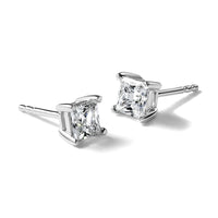 14kw 1ct Cert Lab Grown Dia VS/SI+ G+ Princess Comp 4 Prong Stud Earrings