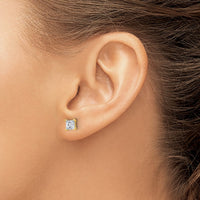 14ky 1 1/2ct Cert Lab Grown Dia VS/SI+ G+ Princess Comp Stud Earrings