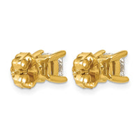 14ky 1 1/2ct Lab Grown Dia VS+ F+ Princess Comp 4 Prong Stud Earrings