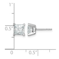14kw 3ct Lab Grown Dia VS+ F+ Princess Comp 4 Prong Stud Earrings