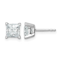 14kw 2ct Lab Grown Dia VS/SI+ G+ Princess Comp 4 Prong Stud Earrings