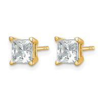 14ky 2ct Lab Grown Dia VS/SI+ G+ Princess Comp 4 Prong Stud Earrings