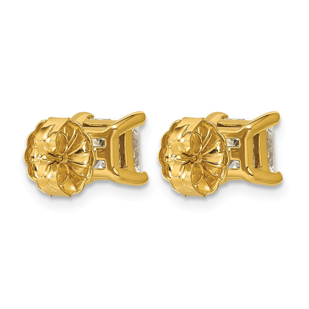 14ky 2ct Lab Grown Dia VS/SI+ G+ Princess Comp 4 Prong Stud Earrings