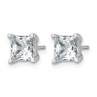 14kw 3ct Cert Lab Grown Dia VS/SI+ G+ Princess Comp 4 Prong Stud Earrings